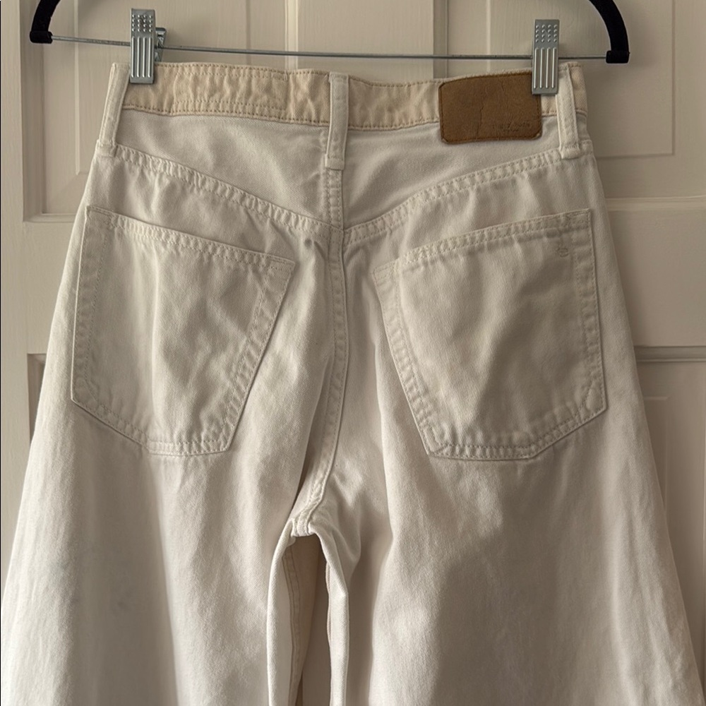 Rag & Bone off white and ecru wide leg jeans
